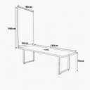 Ver imagem 3 de Mesa Reunião Escritório com Caixa de Tomadas 180cm e Painel TV Industrial Executive