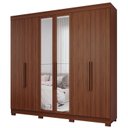 Ver imagem 3 de Guarda-Roupa Casal 6 Portas com Pés e Espelhos 234cm 100% MDF Boston Espresso Móveis Marrom/Jequitiba
