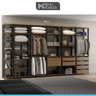 Guarda Roupa Casal Closet Aberto 6 Peças Estilo Industrial Bacco MDP Carvalho Cinza - MENU - 2