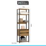 Guarda Roupa Casal Closet Aberto 6 Peças Estilo Industrial Bacco MDP Carvalho Cinza - MENU - 7