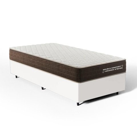 Cama Box Solteiro com Colchão de Espuma D33 Double Comfort 88x188x59cm