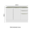 Ver imagem 3 de Balcão de Pia 120 cm 2 Portas 3 Gavetas Branco/Branco Veludo Lux Madesa