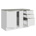 Ver imagem 5 de Balcão de Pia 120 cm 2 Portas 3 Gavetas Branco/Branco Veludo Lux Madesa