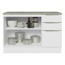 Ver imagem 6 de Balcão de Pia 120 cm 2 Portas 3 Gavetas Branco/Branco Veludo Lux Madesa