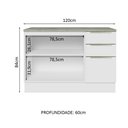 Ver imagem 4 de Balcão de Pia 120 cm 2 Portas 3 Gavetas Branco/Branco Veludo Lux Madesa