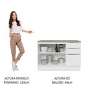 Ver imagem 7 de Balcão de Pia 120 cm 2 Portas 3 Gavetas Branco/Branco Veludo Lux Madesa