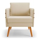Ver imagem 4 de Kit 01 Namoradeira 02 Lugares e 02 Poltronas Mari Suede Bege Pés Palito Castanho - D’Rossi