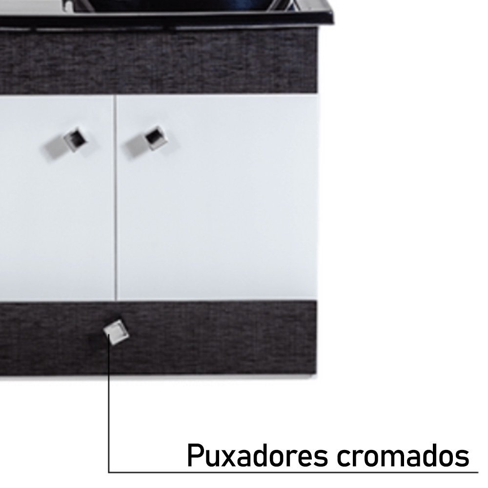 Kit Gabinete com Espelho Pamplona Cromo Corso 64x32x57 - 4