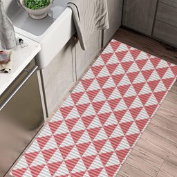 Passadeira Tapete Emborrachada em Pvc Cozinha 1 M X 45 Cm - Antiderrapante Vermelho - 3
