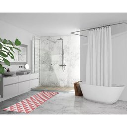 Passadeira Tapete Emborrachada em Pvc Cozinha 1 M X 45 Cm - Antiderrapante Vermelho - 4