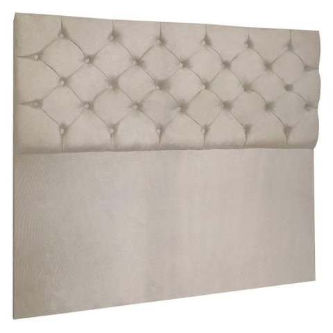 Cabeceira Capitonê Solteiro 0,90m Jade Suede Cor Bege