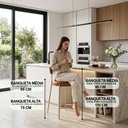 Ver imagem 3 de Banqueta Cozinha Média com Encosto Industrial Champanhe Kit 3 Londres PU Whisky D03 - D'Rossi