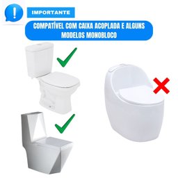 Kit Mecanismo Completo com Botão de Descarga Dupla Universal Caixa Acoplada - 7