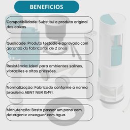 Kit Mecanismo Completo com Botão de Descarga Dupla Universal Caixa Acoplada - 4
