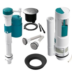 Kit Mecanismo Completo com Botão de Descarga Dupla Universal Caixa Acoplada