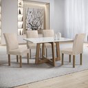 Ver imagem 1 de Conjunto Mesa Arizona 120cm com 4 Cadeiras Canela Tampo Smart Plus com Vidro