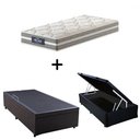 Ver imagem 1 de Cama Box C/ Baú Solteiro + Colchão de Molas Ensacadas Probel Vegas Comfort Pillow Euro Solteiro