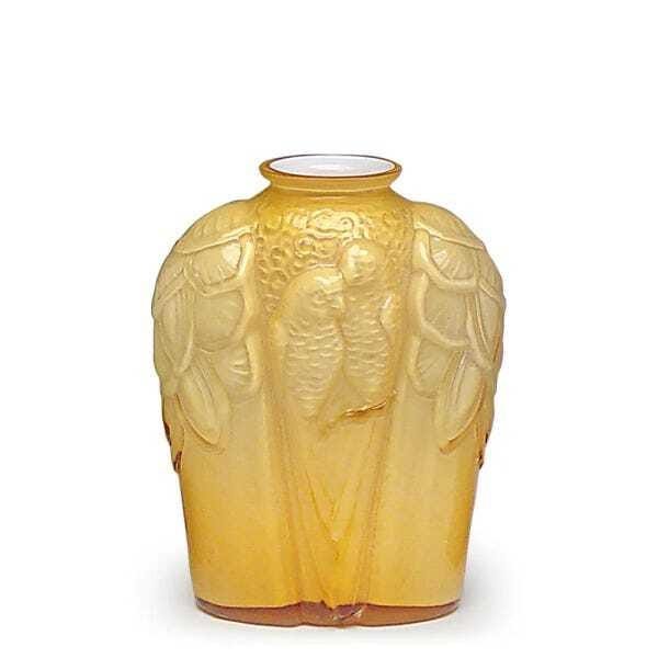 Vaso Fauna Âmbar Leitoso Murano Cristais Cadoro - 1