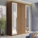 Ver imagem 6 de Guarda Roupa Casal com Cômoda Ripado 4 Portas de Bater 2 Gavetas MDF-MDP Jatobá Areia Santos Andir