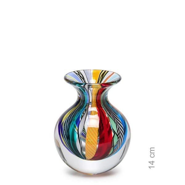 Vaso Mini Médio Hippie Murano Cristais Cadoro - 1
