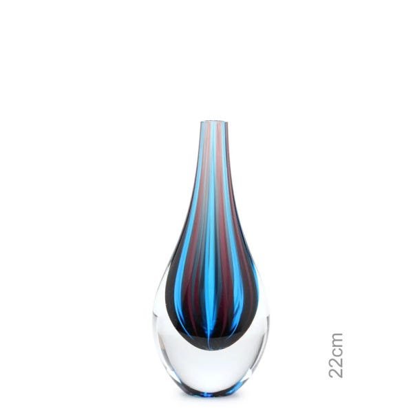 Gota Mini Média com Bastões Roxo e Água-marinha Murano Cristais Cadoro - 1
