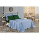 Ver imagem 4 de Jogo de Cama Casal Viúva Nobre 4 Peças Malha 100% Algodão - Azul-bebê / Verde-bandeira