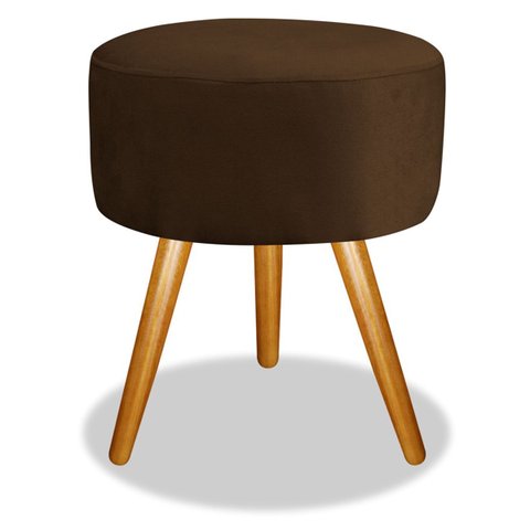 Puff Banqueta Puff Pés Palito Suede Marrom Recepção Sala Quarto