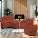Ver imagem 1 de Kit Divã Recamier Orgânico Marrocos 150cm Lado Direito e 2 Poltronas Amore Bouclé