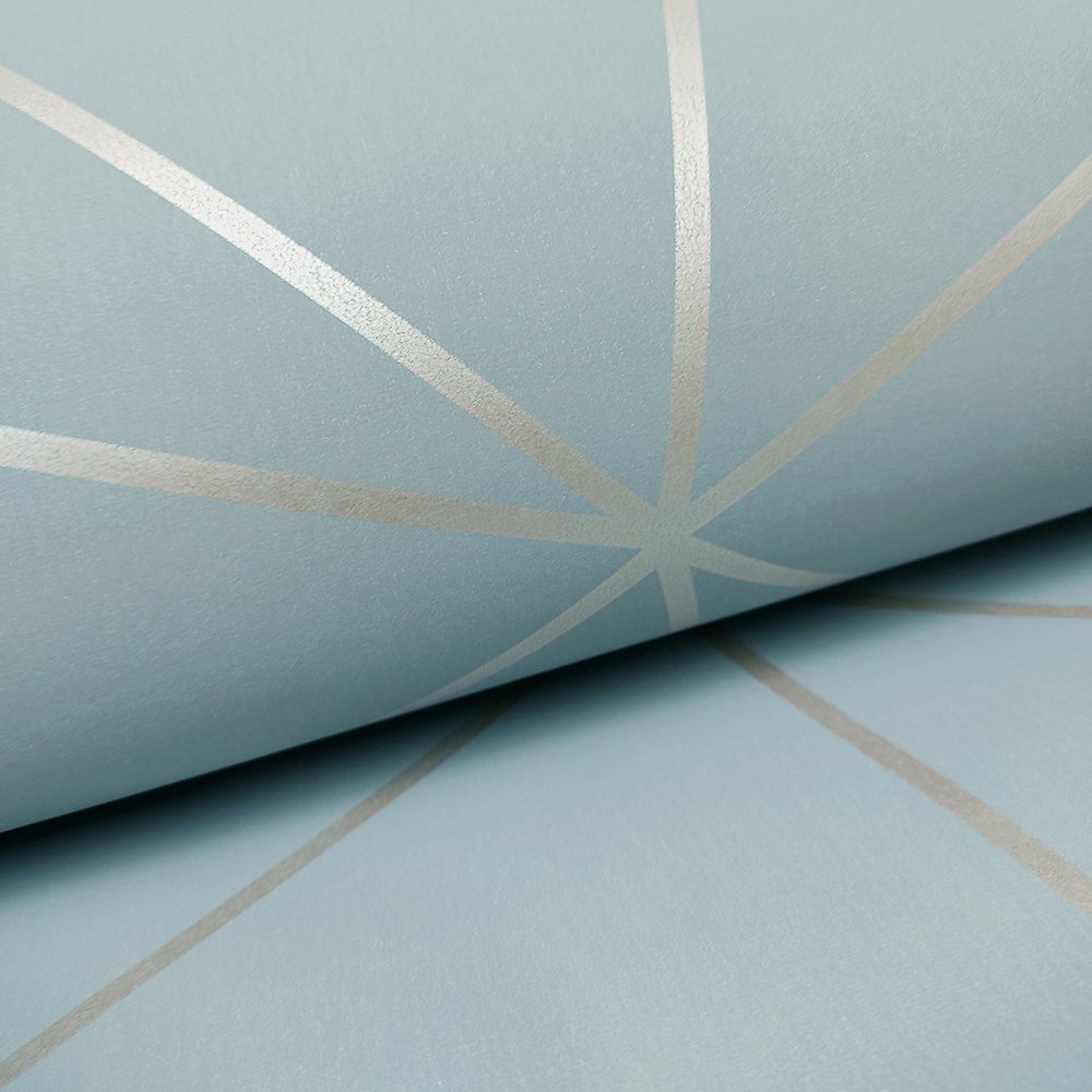 Papel de Parede Zara Geométrico Cinza Azulado com Fio Prata Metálico 9,50 m - Coleção Gold - 210665 - 3