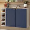 Buffet Aparador com Adega 100cm 2 Portas Branco/azul Vik Madesa 16 - 1