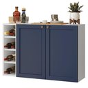 Ver imagem 2 de Buffet Aparador com Adega 100cm 2 Portas Branco/azul Vik Madesa 16