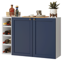 Ver imagem 2 de Buffet Aparador com Adega 100cm 2 Portas Branco/Azul Vik Madesa 16