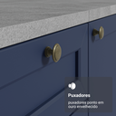 Ver imagem 7 de Buffet Aparador com Adega 100cm 2 Portas Branco/Azul Vik Madesa 16