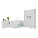 Ver imagem 2 de Quarto de Bebê Completo com Berço Americano 3 em 1 Ternura Multimóveis Mp4647 Branco