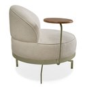 Ver imagem 5 de Kit 2 Poltronas Decorativa Andromeda Linho Bouclê Bege Base Giratória de Ferro - Pallazio