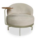 Ver imagem 4 de Kit 2 Poltronas Decorativa Andromeda Linho Bouclê Bege Base Giratória de Ferro - Pallazio