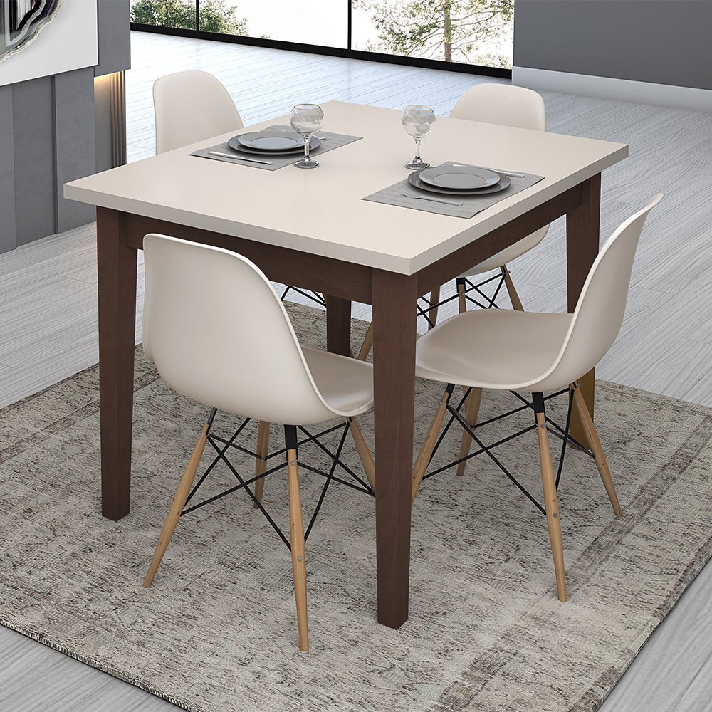 Conjunto Mesa de Jantar Berlim com Aparador Lisboa em Mdf e Madeira ...