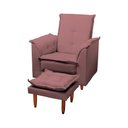 Ver imagem 4 de Poltrona do Papai Luna e Puff Veludo Rosê Liso Tana Decor Newbelle Decor