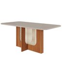 Ver imagem 7 de Conjunto de Sala de Jantar 6 Cadeiras de Madeira Daniele com Tampo de Vidro Cinamomo/Off White com S