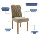 Ver imagem 6 de Conjunto de Sala de Jantar 6 Cadeiras de Madeira Daniele com Tampo de Vidro Cinamomo/Off White com S