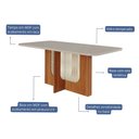 Ver imagem 5 de Conjunto de Sala de Jantar 6 Cadeiras de Madeira Daniele com Tampo de Vidro Cinamomo/Off White com S