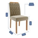 Ver imagem 4 de Conjunto de Sala de Jantar 6 Cadeiras de Madeira Daniele com Tampo de Vidro Cinamomo/Off White com S