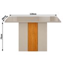 Ver imagem 2 de Mesa de Jantar Doha 120x80 Canto Reto com Vidro Off White Cinamomo Off White - Leifer
