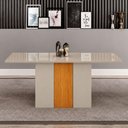 Ver imagem 3 de Mesa de Jantar Doha 120x80 Canto Reto com Vidro Off White Cinamomo Off White - Leifer