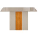 Ver imagem 1 de Mesa de Jantar Doha 120x80 Canto Reto com Vidro Off White Cinamomo Off White - Leifer
