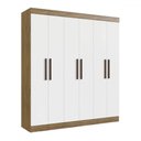 Ver imagem 2 de Guarda-roupa Casal Sartori 6 Portas 2 Gavetas 100% Mdf Off White/nogueira - Pnr Móveis