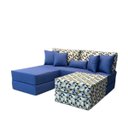 Ver imagem 2 de Futon Smooth Duplo + Futons Modulares + Acessorios Combinação Azul Royal com Azul Geometrico
