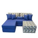 Ver imagem 1 de Futon Smooth Duplo + Futons Modulares + Acessorios Combinação Azul Royal com Azul Geometrico