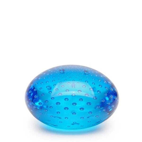 Peso Tela Achatado Água-marinha Murano Cristais Cadoro - 1