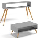 Ver imagem 1 de Kit Aparador com Mesa de Centro Mônaco Pés Palito L03 Cinza - Lyam Decor Mônaco & Cannes